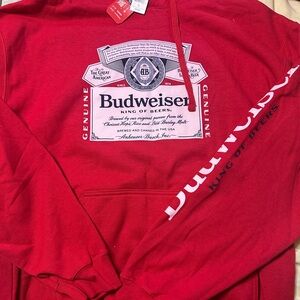 Budweiser Red hoodie! New with tags! Perfect condition and never worn